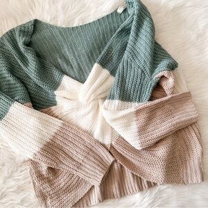 Chic Knitted Colorblock Sweater